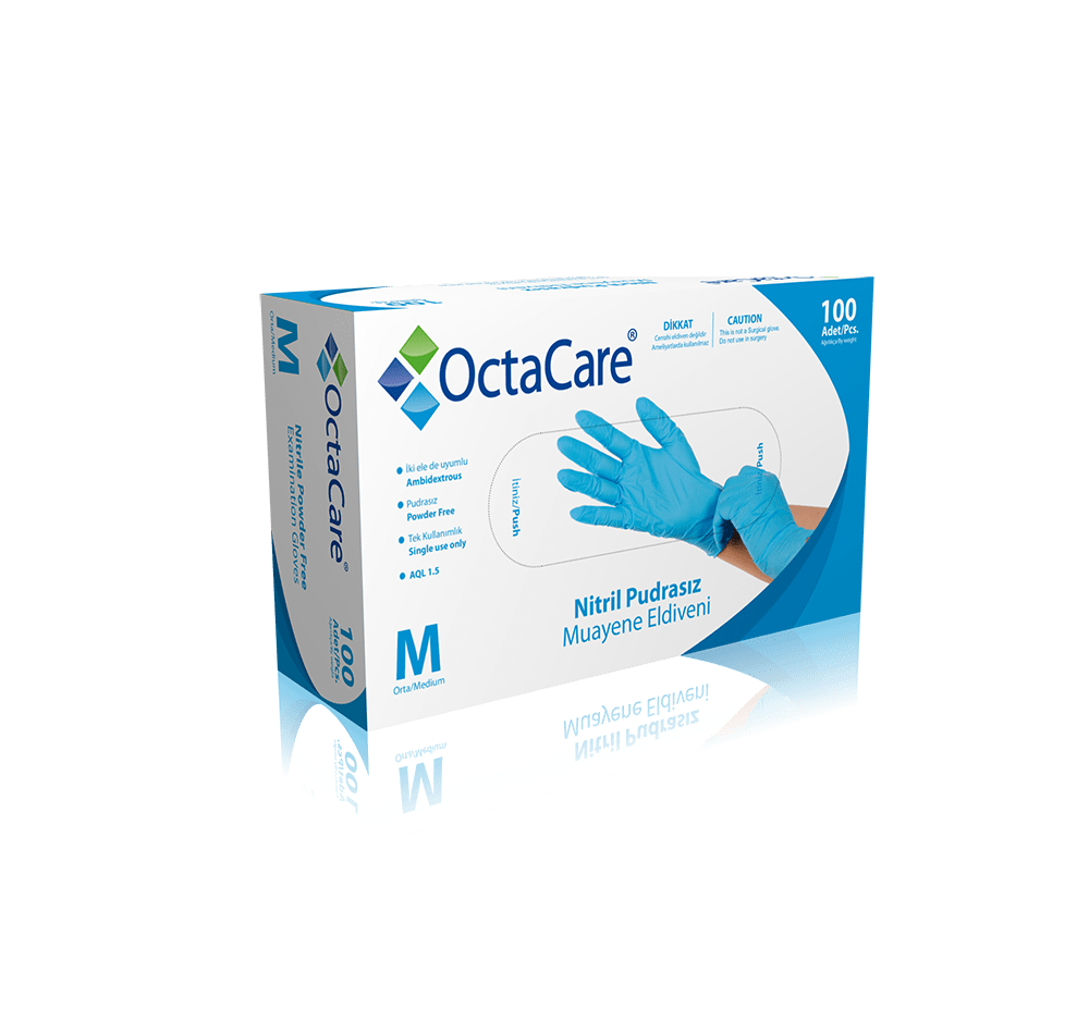24Med OctaCare™ Blue Nitrile Examination Glove Powder Free thumbnail 2