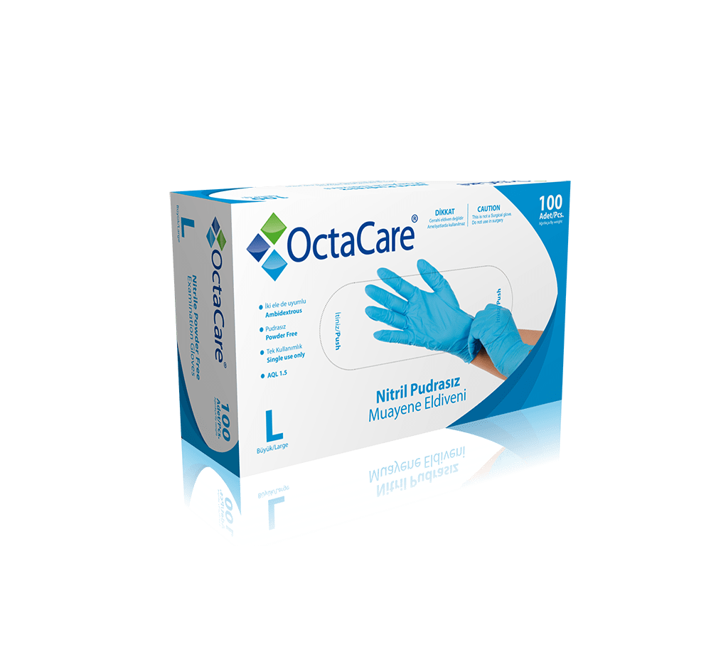 24Med OctaCare™ Blue Nitrile Examination Glove Powder Free thumbnail 3