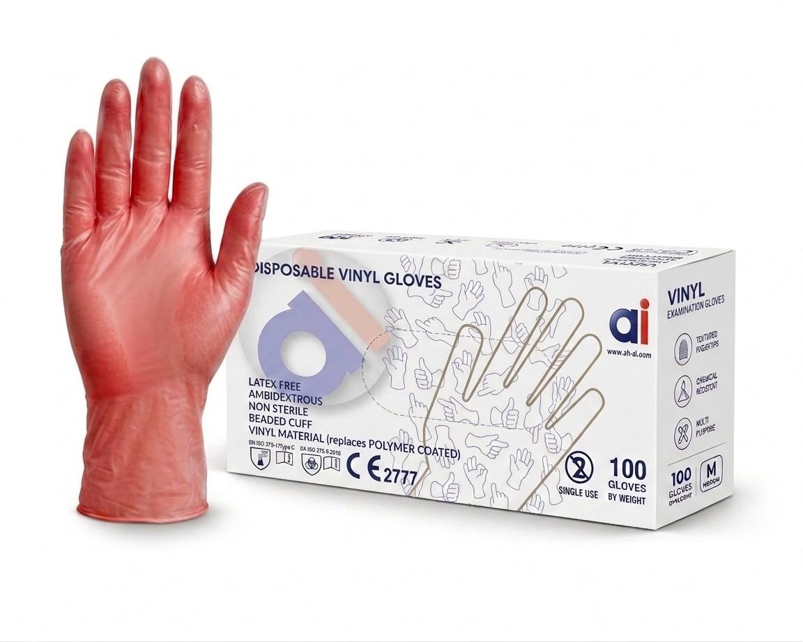 24Med ComfortFit™ Food-Grade Blue Vinyl Gloves