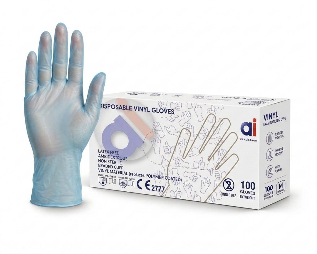 24Med Gastronomy™ Food-Safe Clear Vinyl Handling Gloves (EN 1186)